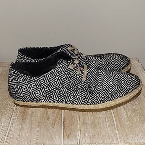 Patara Taj Black Nomad Geometric Lace Up Shoes Mens Size 8